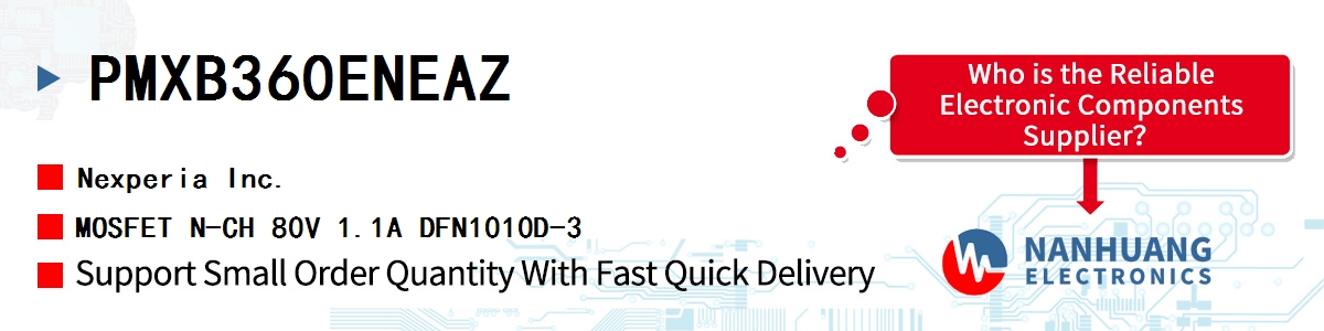 PMXB360ENEAZ Nexperia MOSFET N-CH 80V 1.1A DFN1010D-3