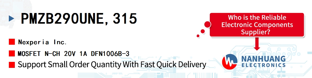 PMZB290UNE,315 Nexperia MOSFET N-CH 20V 1A DFN1006B-3