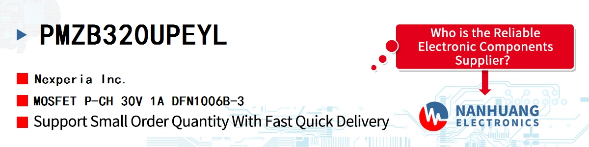PMZB320UPEYL Nexperia MOSFET P-CH 30V 1A DFN1006B-3