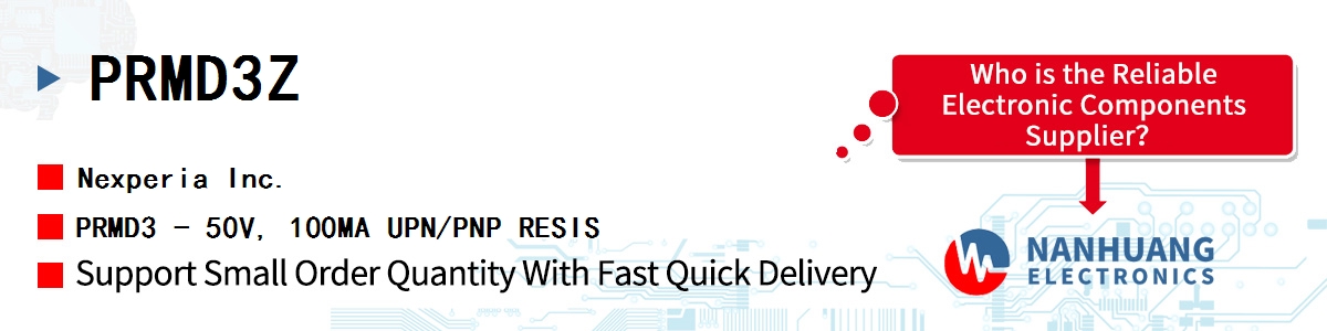 PRMD3Z Nexperia TRANS PREBIAS NPN/PNP 50V 6DFN