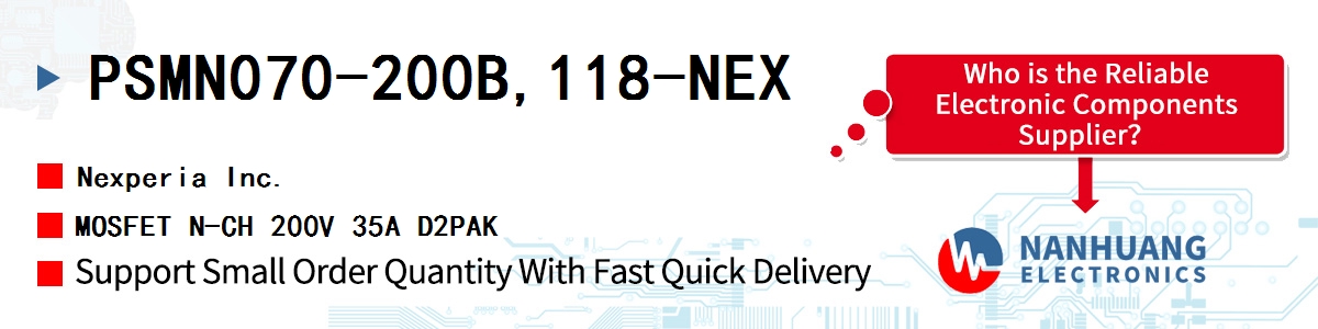 PSMN070-200B,118-NEX Nexperia MOSFET N-CH 200V 35A D2PAK