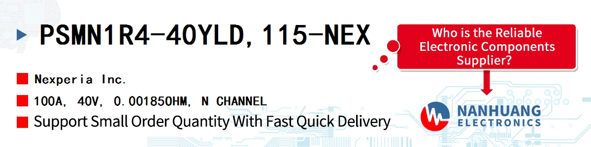 PSMN1R4-40YLD,115-NEX Nexperia 100A, 40V, 0.00185OHM, N CHANNEL