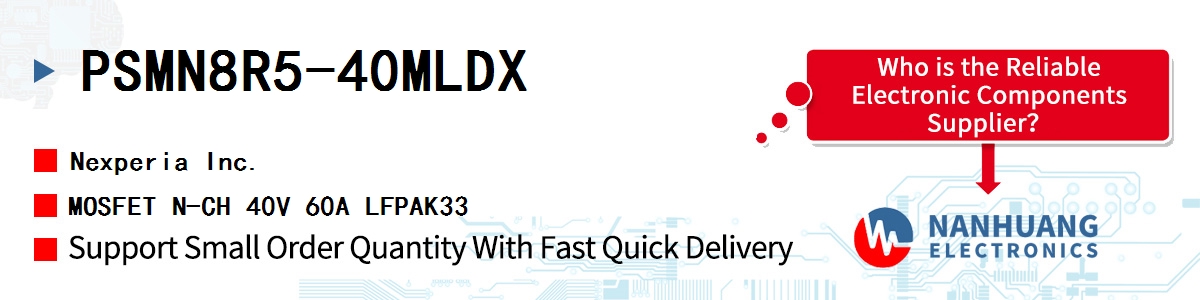 PSMN8R5-40MLDX Nexperia MOSFET N-CH 40V 60A LFPAK33