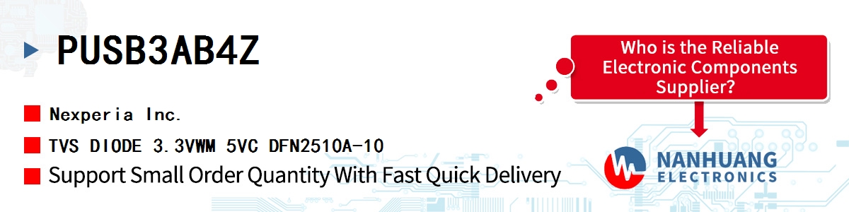 PUSB3AB4Z Nexperia TVS DIODE 3.3VWM 5VC DFN2510A-10