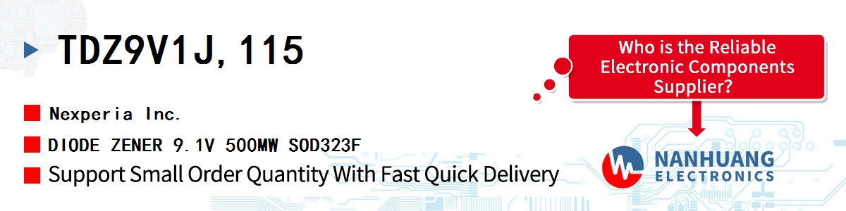 TDZ9V1J,115 Nexperia DIODE ZENER 9.1V 500MW SOD323F
