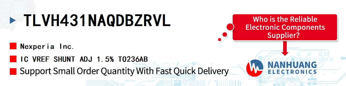 TLVH431NAQDBZRVL Nexperia IC VREF SHUNT ADJ 1.5% TO236AB